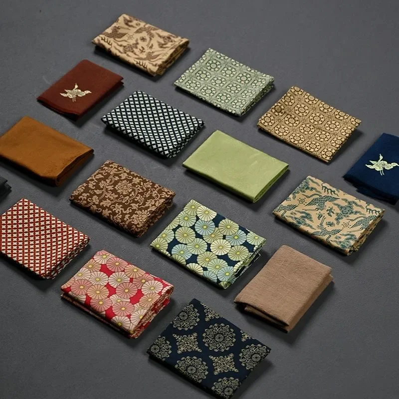 Water Absorbing Tea Towel Cotton Linen Handmade Tea Cloth Small Tea Mat Square Towel Dry Soaked Towel Tea Ceremony Tea Towel