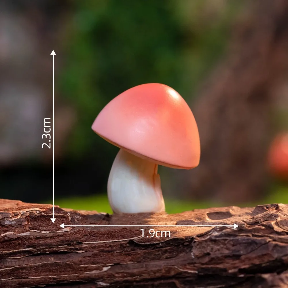 7pcs Mini Simulation Mushroom Craft Ornament Garden Decoration Fake Mushroom Miniatures Plant Bonsai DIY Resin Mushroom Figurine