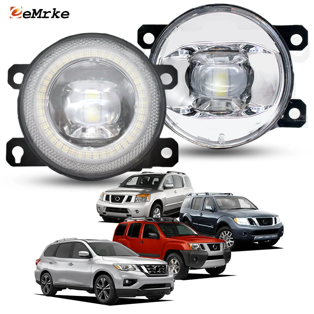 

LED Working Fog Light For Nissan Armada TA60 2008-2015 Pathfinder 2005-2013 2017-2020 Xterra N50 Upgrade Angel Eye DRL Daylight