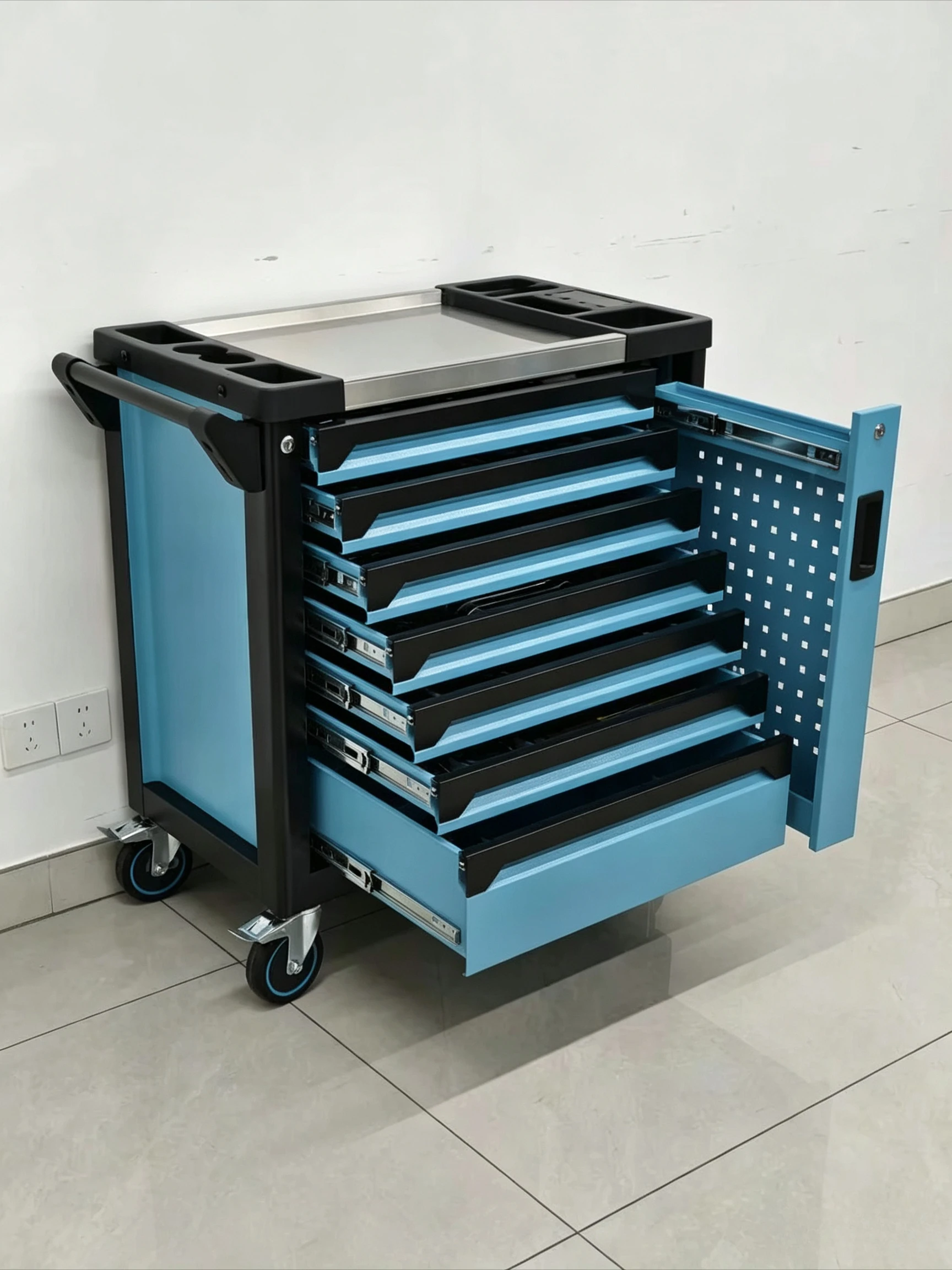 258-Piece Heavy-Duty Stainless Steel Tool Set | 7-Drawer Rolling Tool Chest Cart | Ideal for Auto Repair