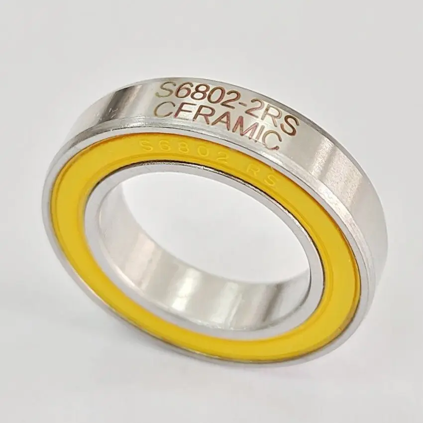 ABEC-3 | Stainless Steel | Ceramic Ball Bearings | S6802-2RS-CERAMIC (15x24x5mm)