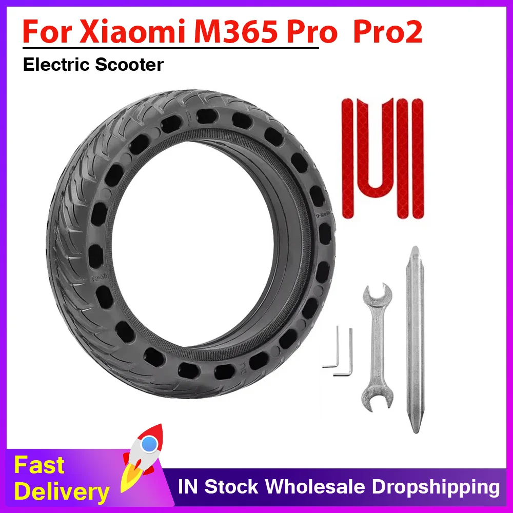 

8.5 Inch Wear - Resistant Shock Absorbing Tires for Xiaomi M365 Pro Pro2 E-Scooters Replacement Tyre with Sticker & Repair Tool