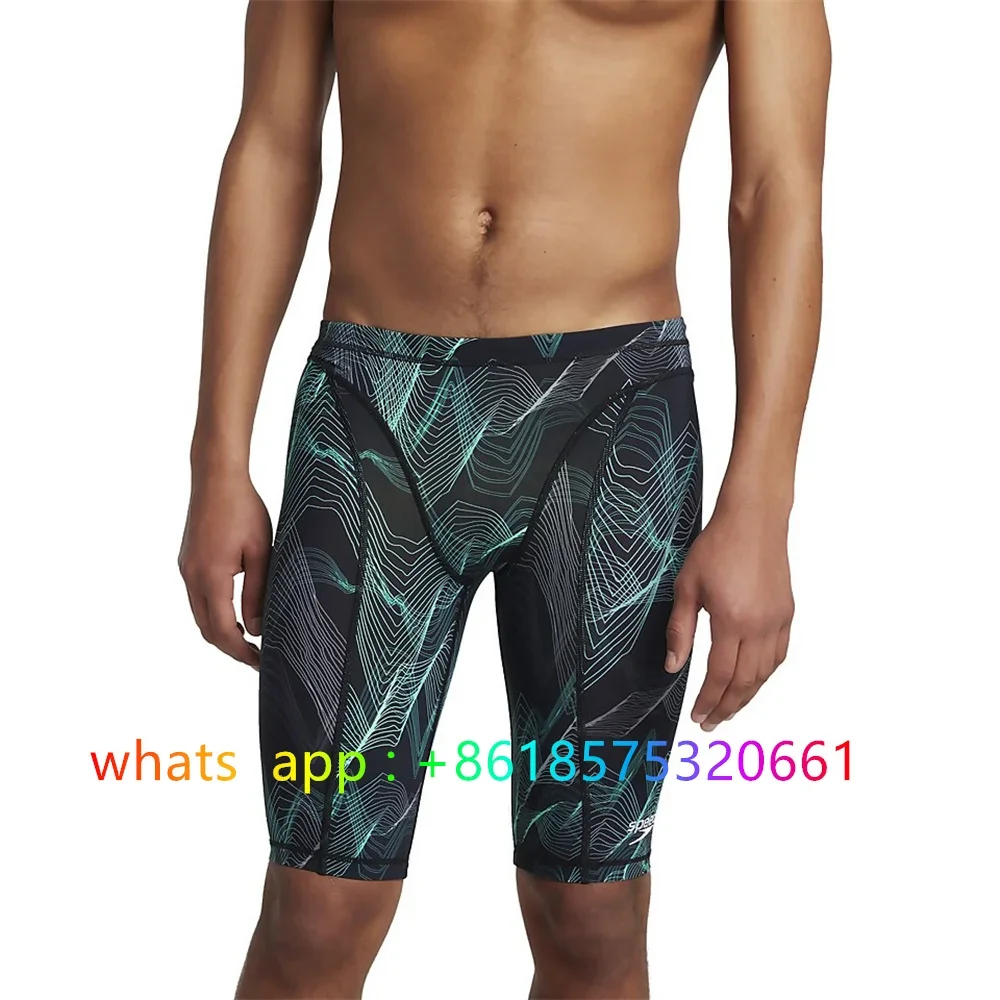 2026 Men's Swim Jammers Competitive Swim Team Trunks Racing Swimsuit Athletic Swimming Shorts Endurance Surfing Pants 2025