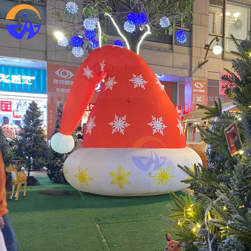 Custom Inflatable Christmas Hat Model Festive Decoration for Christmas Outdoor Malls, Yards Party Events
