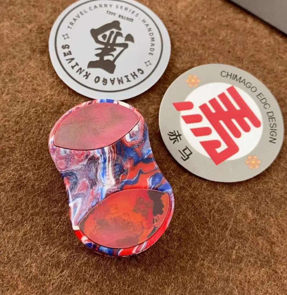 Used EDC CHIMAGO Wrath Shanghai Limited Edition Blood Copper+Resin fidget slider Decompression toys