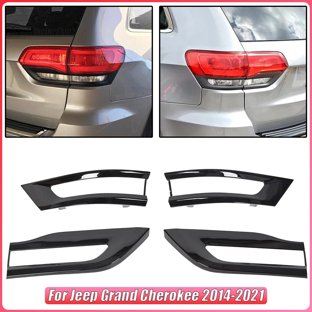 

4Pcs/Set Car Tailgate Tail Light Bezel Trim Cover for Jeep Grand Cherokee 2014-2021 68220970AA 68220968AA 68219812AA 68219813AA