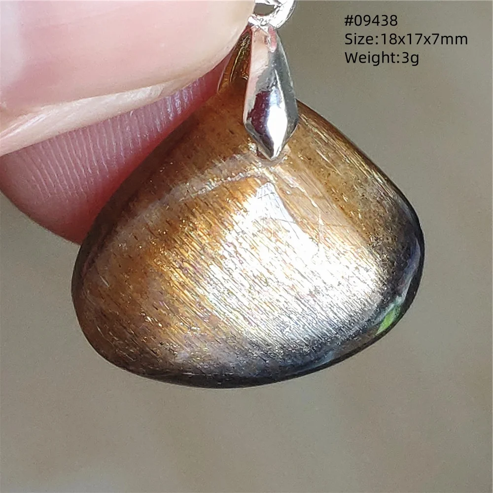 MUKO GEMS Natural Black Moonstone Sunstone Pendant Necklace Orange Moonstone Teardrop 10