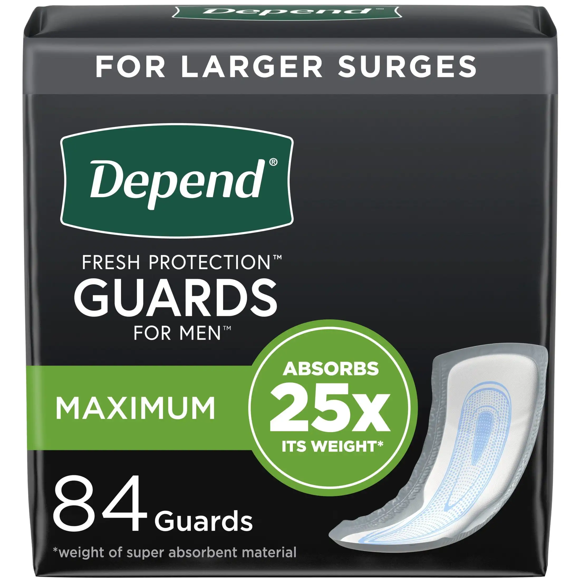 

Incontinence Guards for Men, Maximum, 84 Count