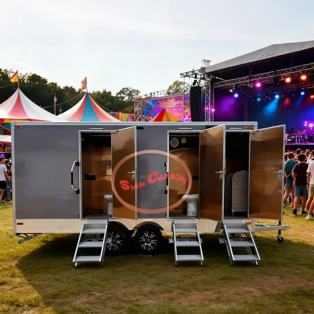 

Temporary Toilet for Construction Site with Thickened Steel Frame High Load-Bearing Capacity Rainproof And Leakproof