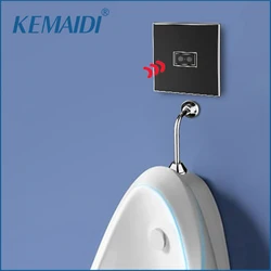 KEMAIDI Schwarz Bathoom Sensor Urinal Badezimmer Wc Automatische Flush Ventil Sensor Urinal Wand Montiert Touch Wasserhahn Urinal