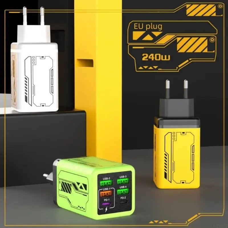 B03F Secure 240W 6 Outlet Charging Adaper For Efficient Device Charging In Any Environment