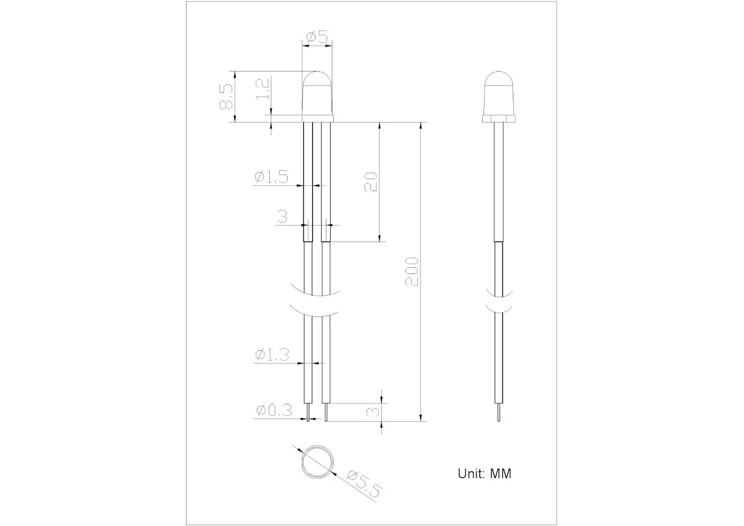 50pcs 12 Volt 5mm Red LED Lights Emitting Diodes, Pre Wired 7.9 Inch DC 12V LED Light Diffused Colored Lens Small LED Lamps