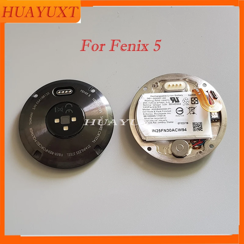 غطاء خلفي جديد بنسبة 90% مع بطارية لساعة Garmin Fenix 5 GPS وقطعة إصلاح بديلة