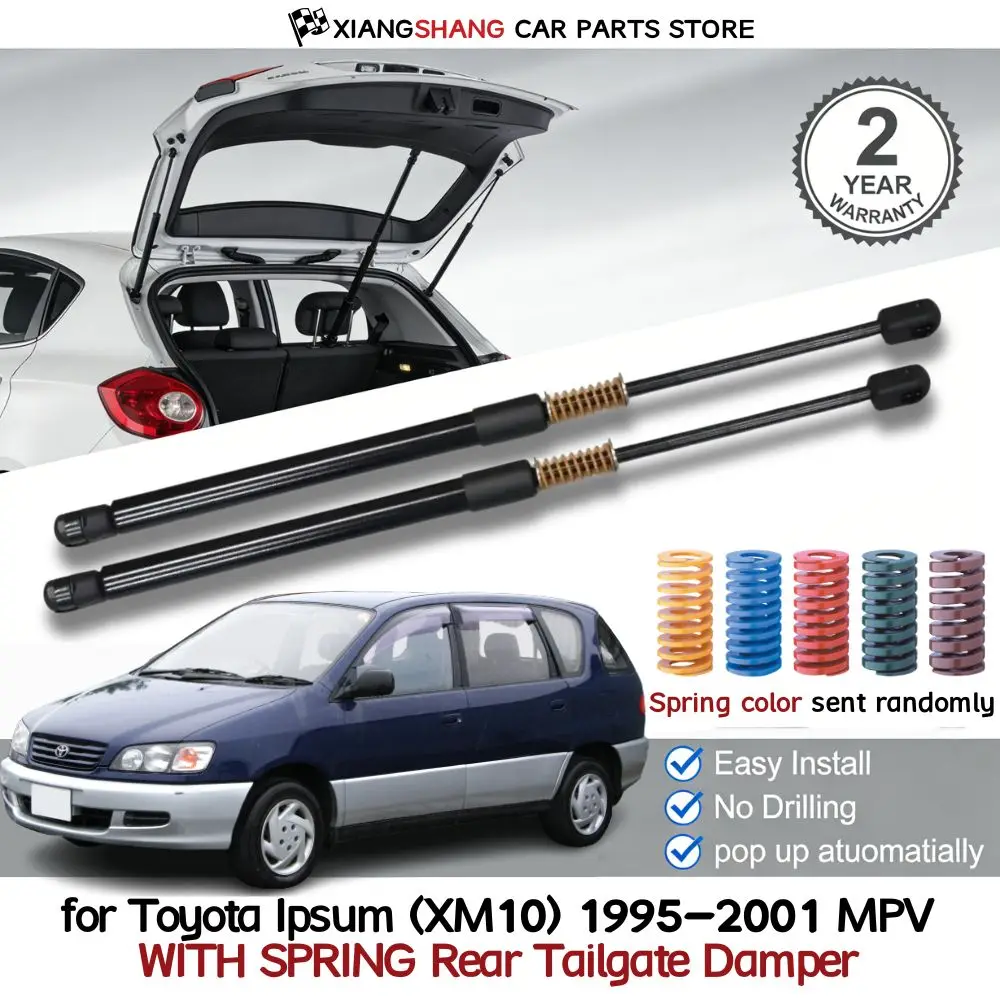 

2pcs Rear Auto Open With Spring Damper for Toyota Ipsum (XM10) 1995-2001 MPV Auto Open With Spring Boot Gas Charged Gas Struts