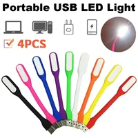 2/4PCS Mini USB LED Night Light DC 5V Portable Book Reading Light Foldable Eye Protection Lamp Suitable for Power Bank Computer
