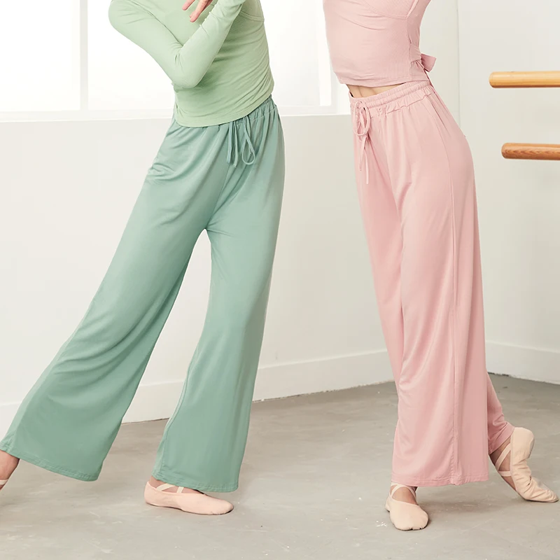 Women Modal Dance Pants Ballet Classical Dancing Practice Pants Yoga Jogging Adults Gym Loose Modern Dance Trousers