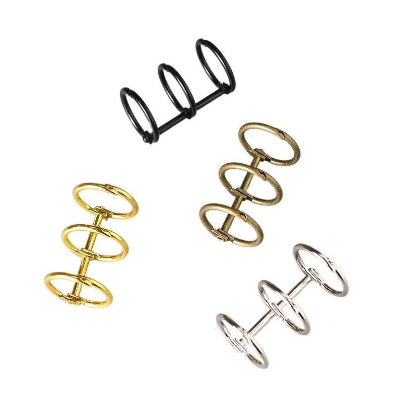 2pcs/set Metal Loose Leaf Binder Book Rings 3 Rings for Notebook Album Scrapbook Binding Clips Stationery Office Binder Supplies