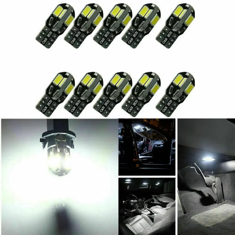 10 قطعة W5W T10 LED لمبات في Canbus 5730 8SMD 194 168 LED سيارة الداخلية خريطة قبة أضواء مصباح إيقاف السيارة السيارات مصباح إشارة 12V 6000K #4