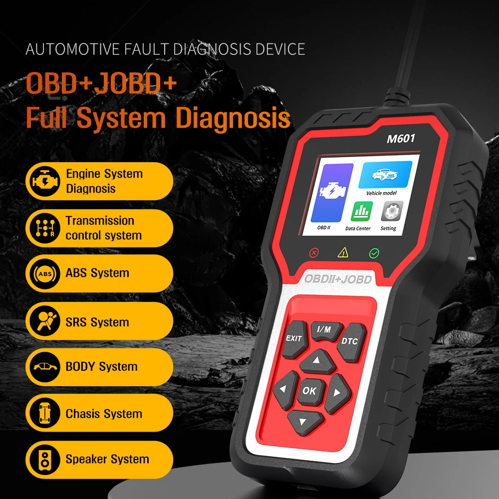 M601 MAX OBD2 Car Diagnostic Scanner 2.8 Inch TFT Color Display Universal Fitment 12V Check Engine Code Reader