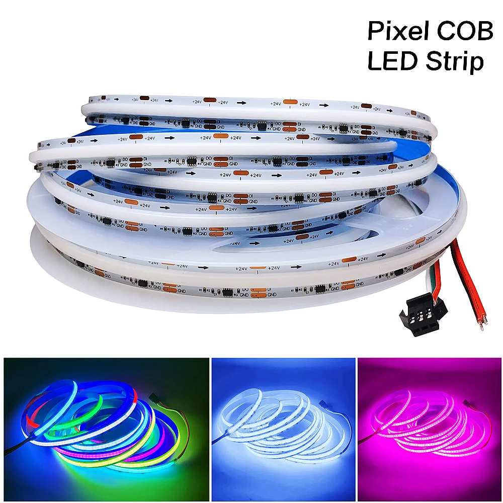 WS2811 COB LED Strip Pixel Addressable RGB Full Dream Color 5m DC12V 24V Flexible 720LEDs/m Smart Led Tape Lights For Room Decor