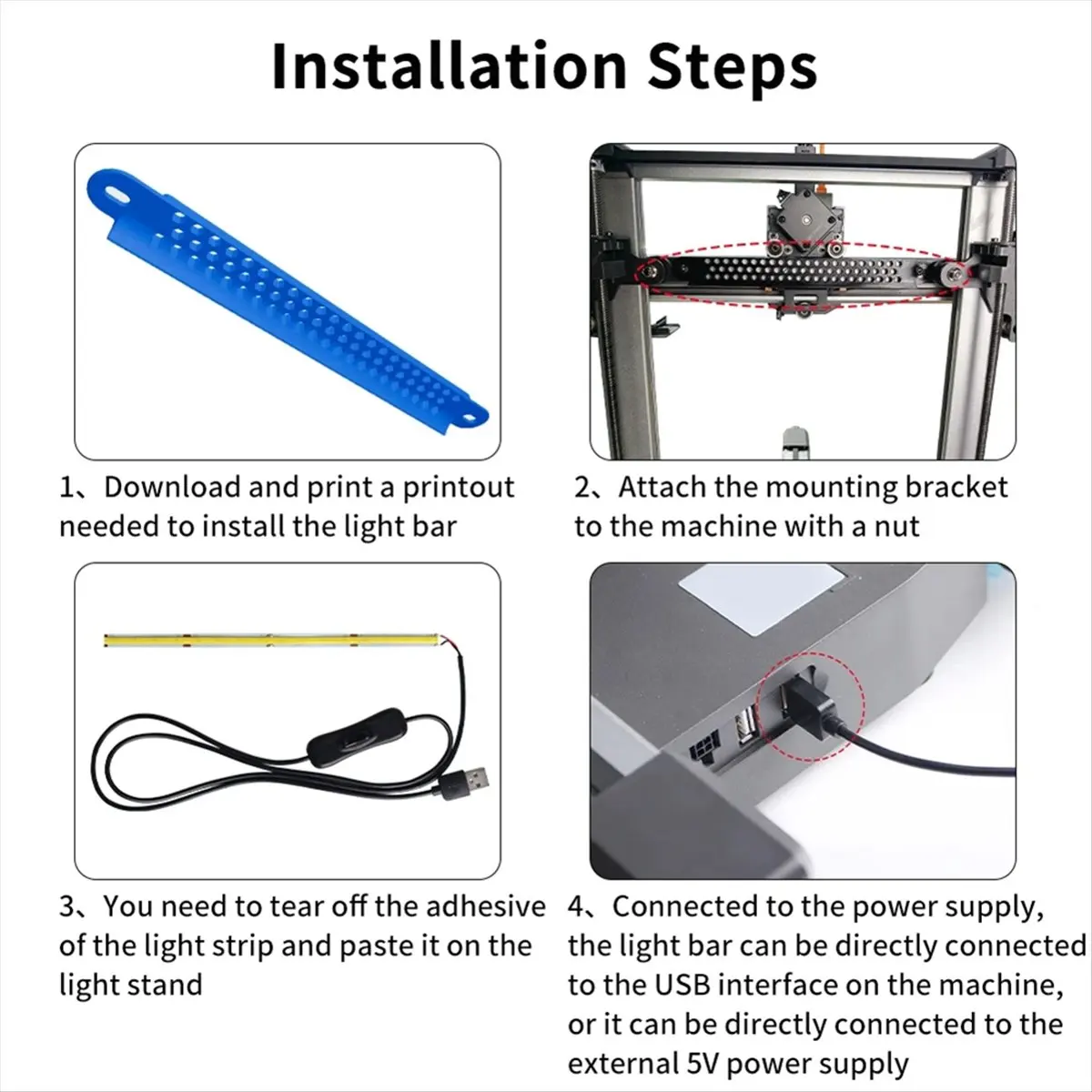 2026 جديد + مجموعة شريط الضوء لـ 3 شريط أضواء LED طقم إضاءة LED 5 فولت مصباح إضاءة فائق السطوع لـ 3