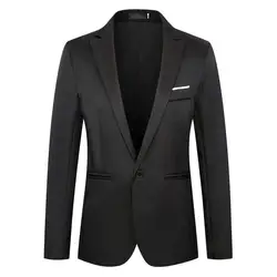 Thin Pockets Men Long Sleeve Single Button Lapel Suit Jacket Suit Coat Trendy Business Outwear Wedding Suit Coat