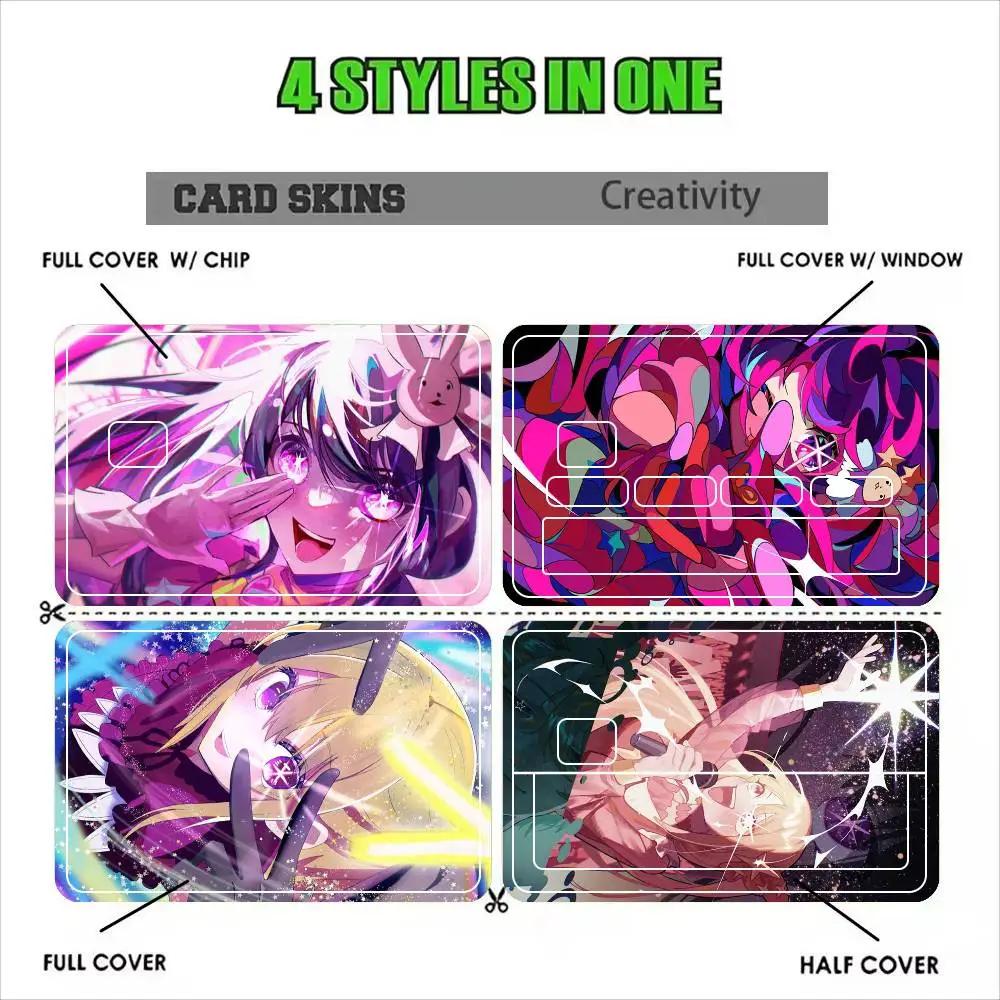 Ai Hoshino Oshi No Ko Anime Girl Sticker Film Tape Skin for Credit Card Debit Card Cartoon Waterproof Stickers