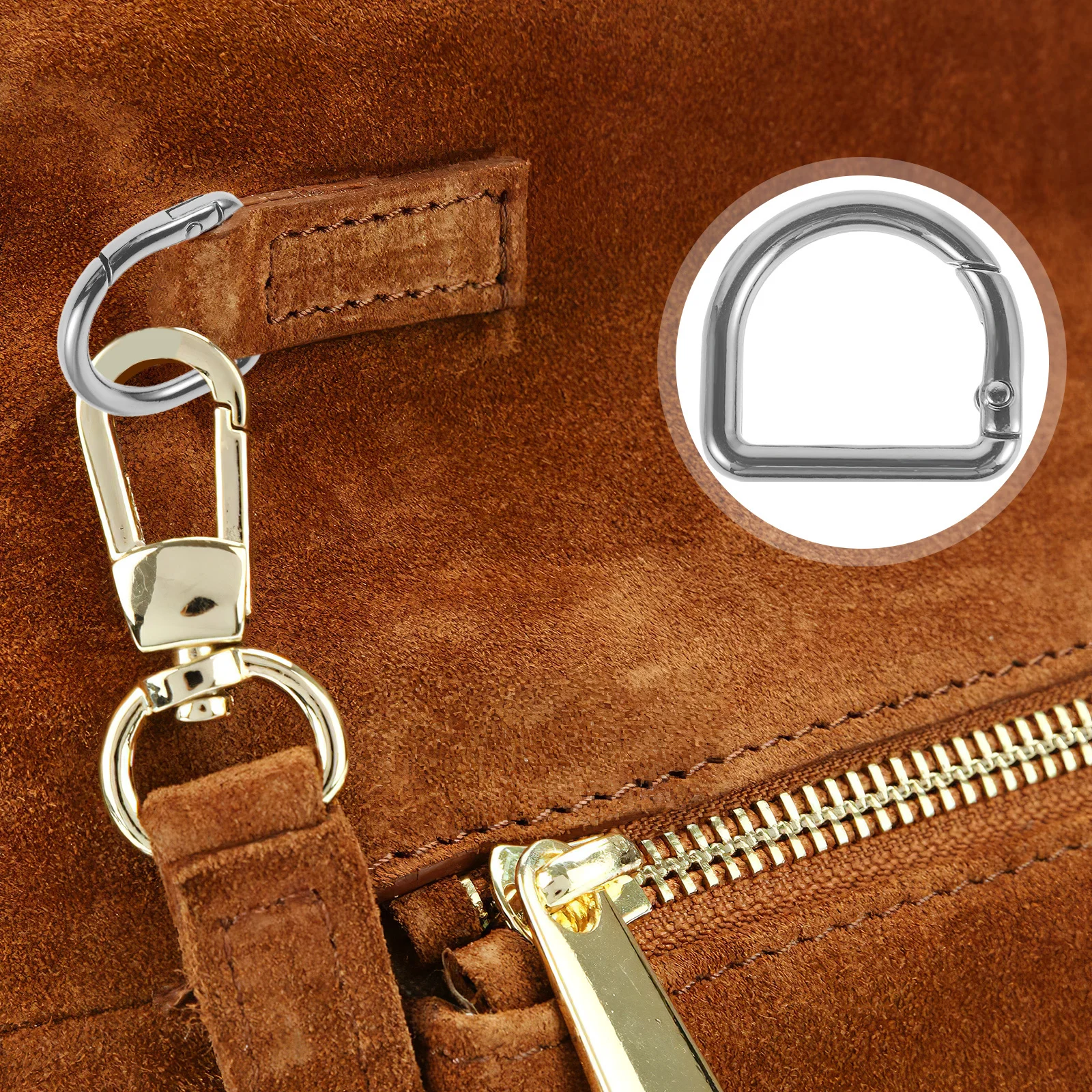 

10Pcs D Ring Buckles 22Mm Metal Spring Clip for Backpacks Handbags Purse Straps Keychain Holders Suspenders Snap Clasps