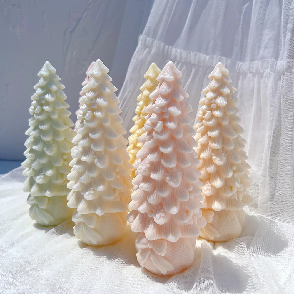 

Bowknot Christmas Tree Silicone Candle Mold Christmas Decor Taper Silicone Mold Dinner Soy Wax Silicone Mould Christmas Decor