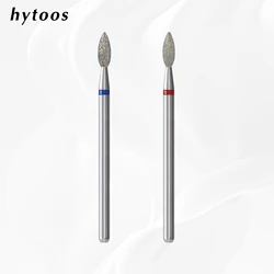 HYTOOS Diamond Cuticle Nail Drill Bits 3mm Flame Russian Drill Bits for Nails Professional Safety Under Nail Skin Cleaner Tool