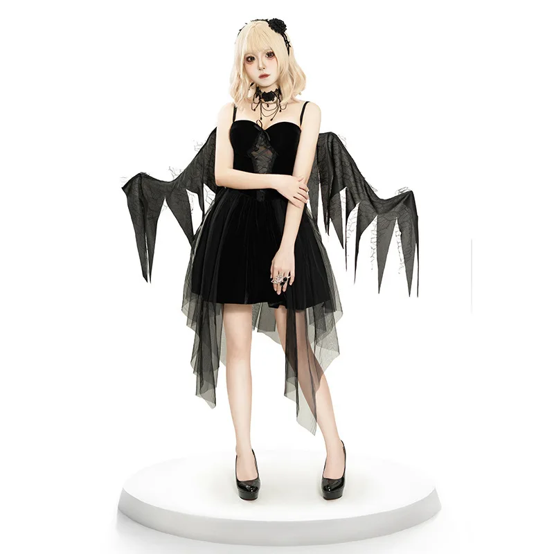 Zestaw Kostiumu Anioła Czerwonego Diabła na Halloween, Strój do Odgrywania Ról, Modna Odzież Sceniczna dla Kobiet