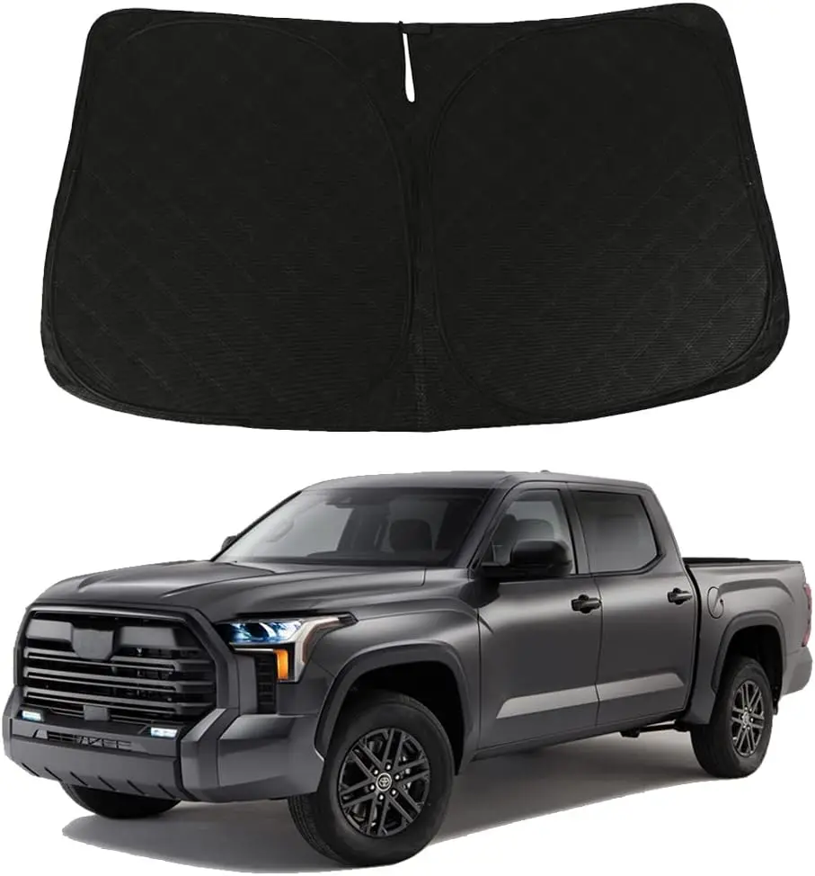 

Windshield Sun Shade - Compatible with Toyota Tundra (Limited, SR5, Platinum,TRD Pro) 2022 2023 2024 2025 - Upgraded 3 Layers 24