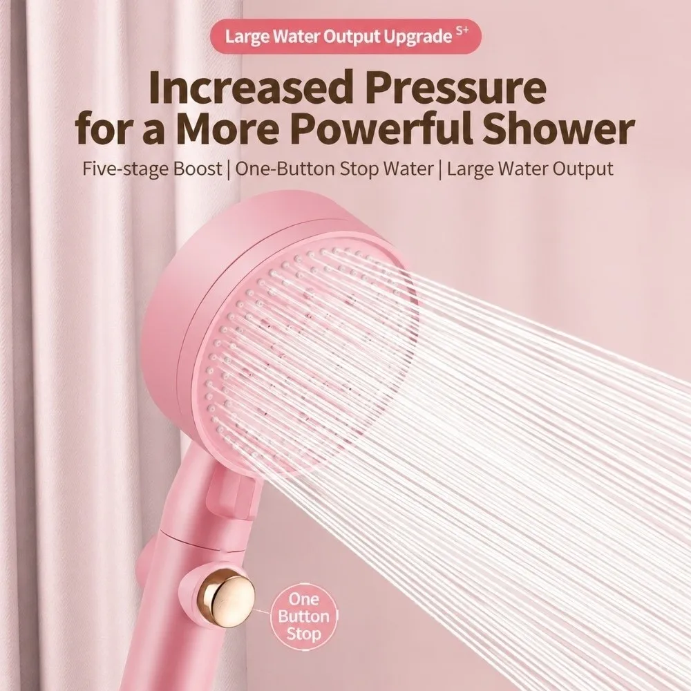 Water Saving Shower Booster Spray Head Easy Installation Big Panel Rainfall Water Heater Rain Shower Head