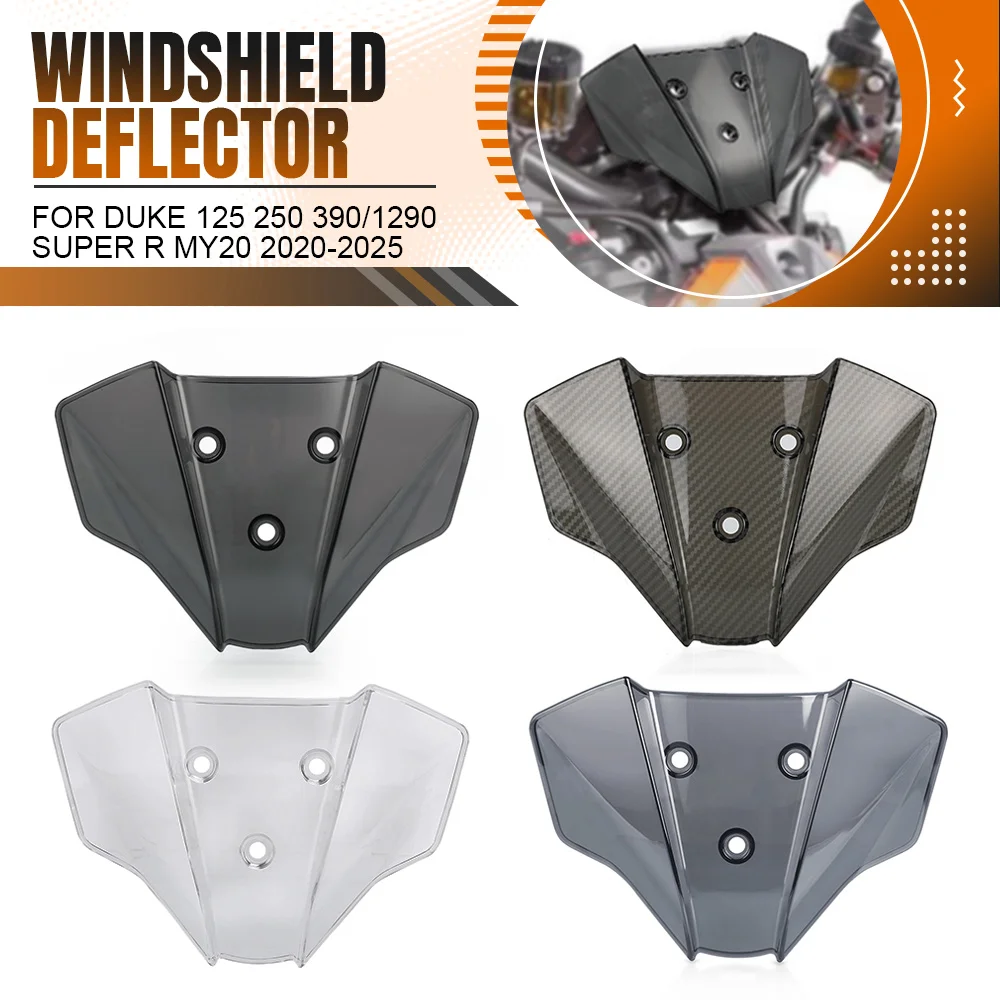 

FOR DUKE 125 250 390/1290 Super R MY20 2020 2021 2022 2023 2024 2025 Motorcycle FLYSCREEN WINDSHIELD Protector Accessories
