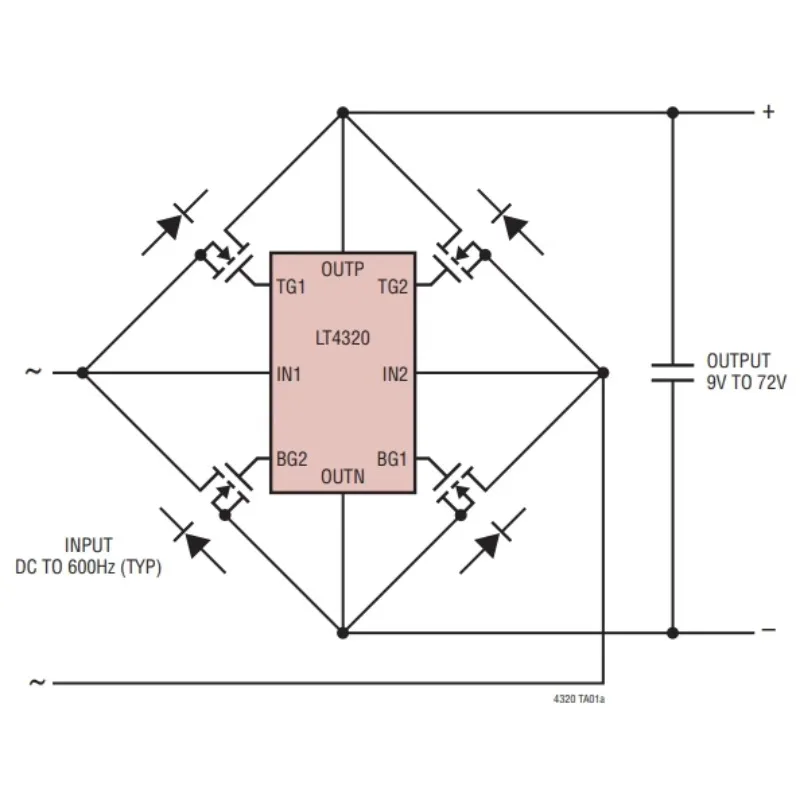 Pont redresseur à diodes idéal LT4320+NCEP023N10LL