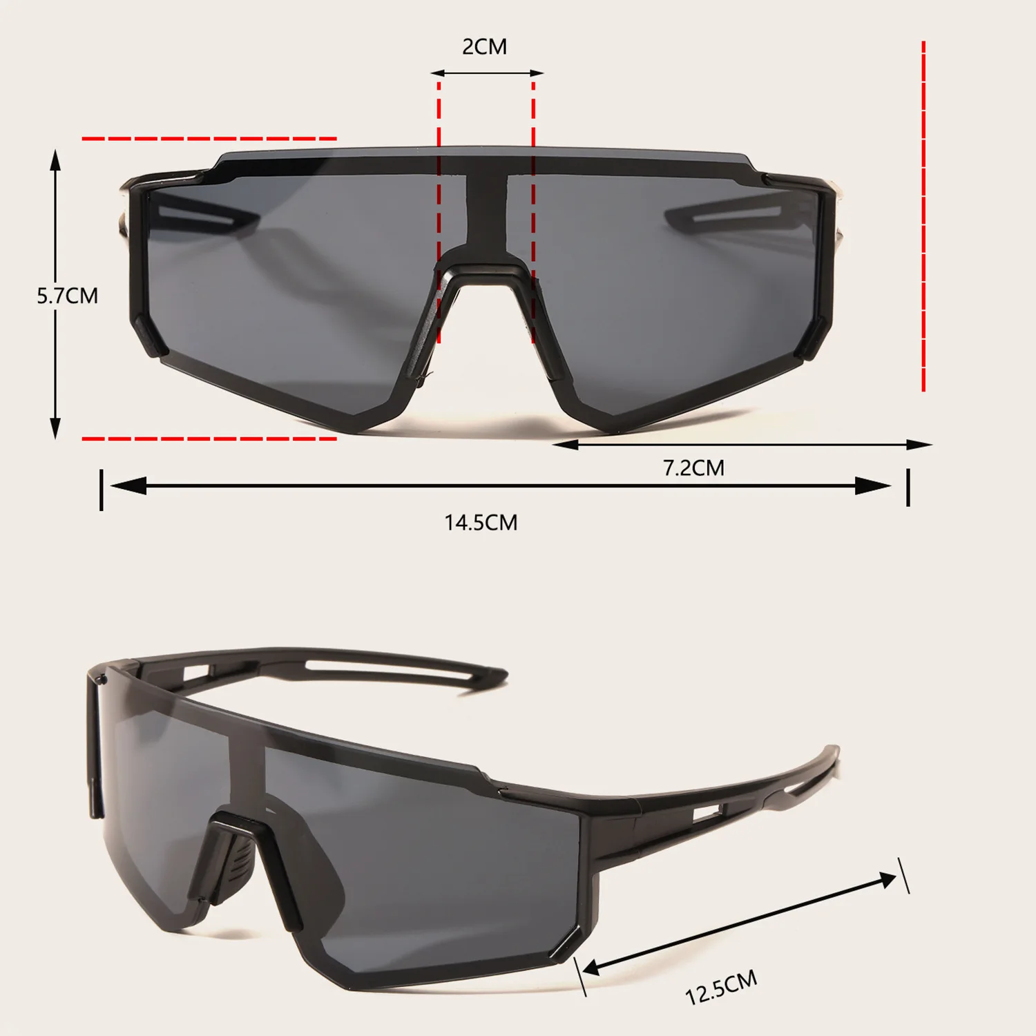 نظارات ركوب الدراجات العصرية كبيرة الحجم للنساء نظارات شمسية رياضية مضادة للأشعة فوق البنفسجية للرجال بتصميم علامة تجارية خارجية للحماية