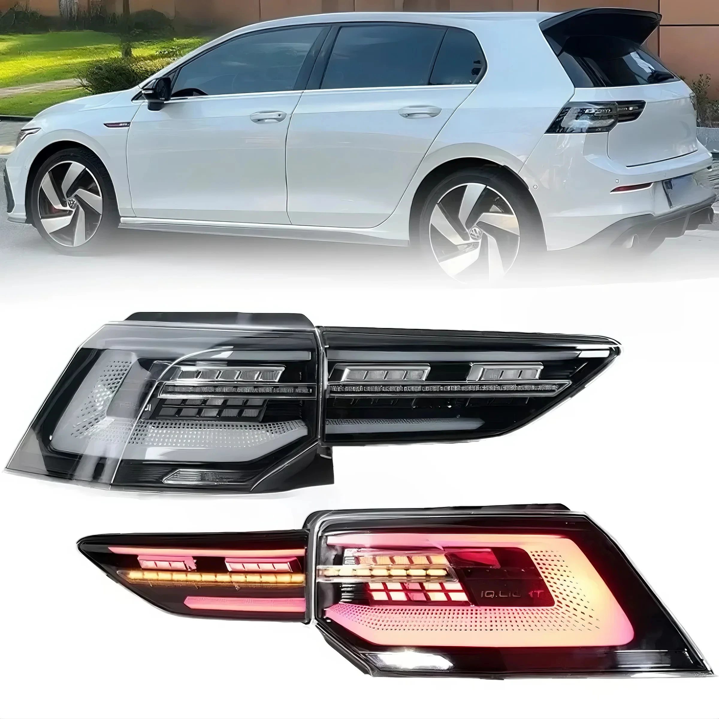 

Светодиодный задний фонарь в сборе для Volkswagen VW Golf 8 MK8 GTI 2021-2024, задний фонарь, стоп-сигнал, динамический последовательный указатель поворота