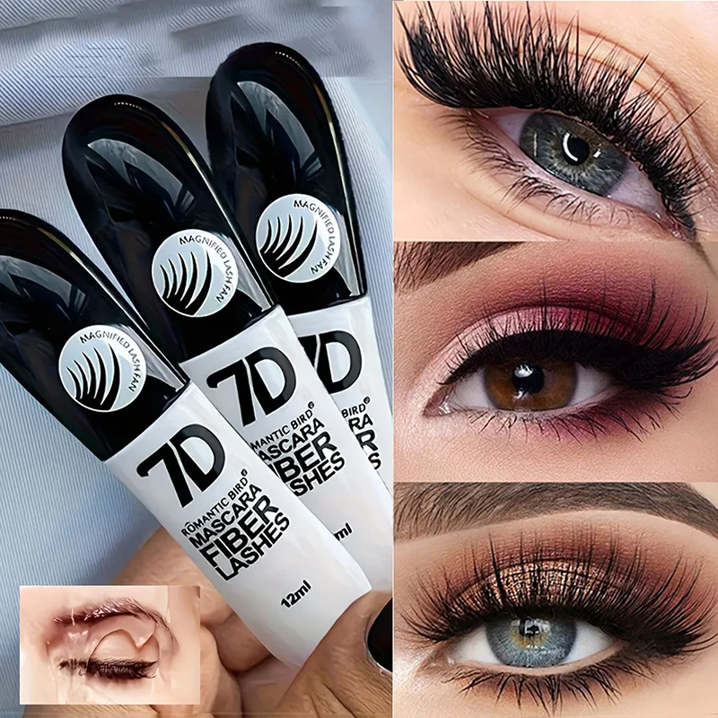 Mascara in fibra 7D Mascara nero impermeabile per tutti i prodotti per il trucco allungante Mascara per ciglia per extension ciglia