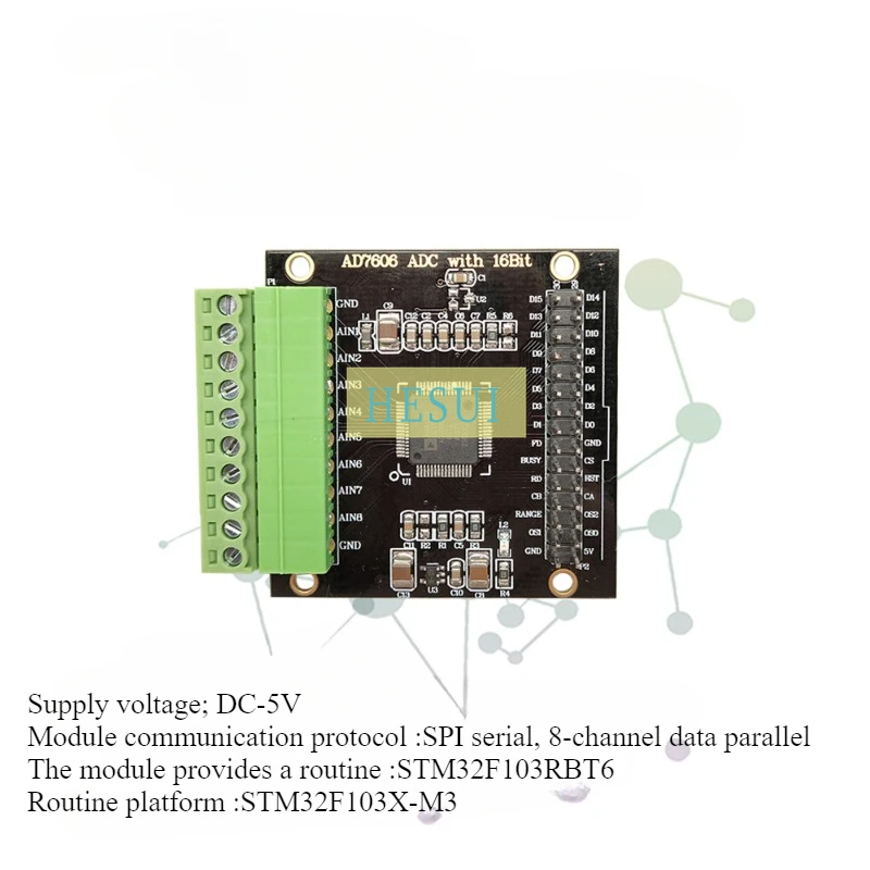 AD7606 multi-channel AD data acquisition card module 16-bit ADC8 synchronous voltage sampling frequency 200KHz