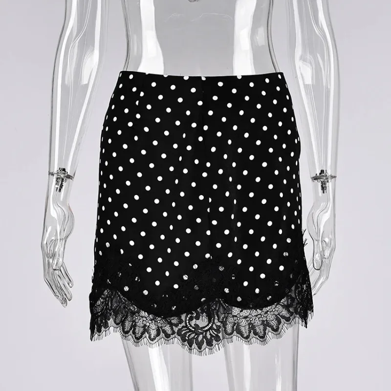 Spring and Summer Lace Stitching Skirt