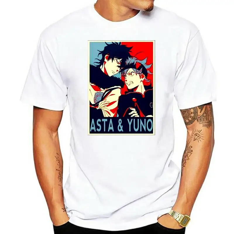 Asta & Yuno Black Clover Anime Black T-Shirt Wizard King Noelle Silva S-3Xl Free Shipping Tee Shirt