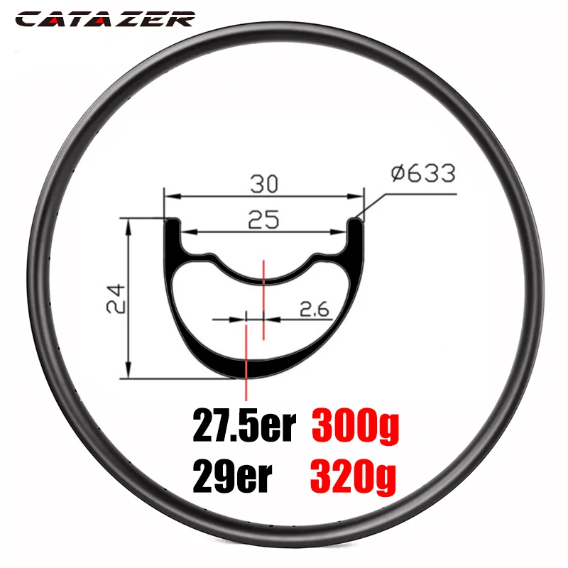 

Lightweight T800/T700 27.5er 29er MTB XC 30x24mm Asymmetric Mountain Bike Tubeless Carbon Rim for Carbon Cross Country Wheels