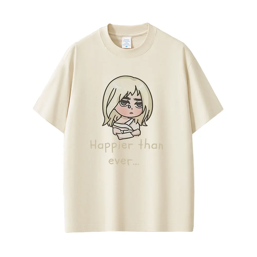 

Happier Than Ever 2025 Merch T-shirt Men Women Hip Hop Fashion Pop Music Short Sleeve T Shirts Unisex Casual Oversized T-shirts