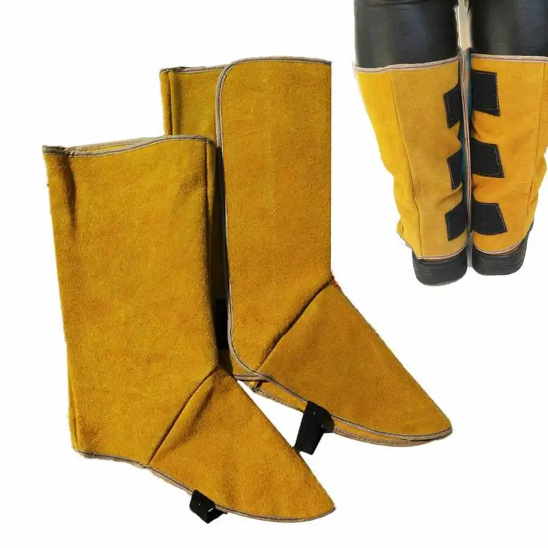 Two-layer Leather Welding Spats Protective Shoes Feet Cover Protection Flame Resistant Boot Leggings Welder Foot Cover