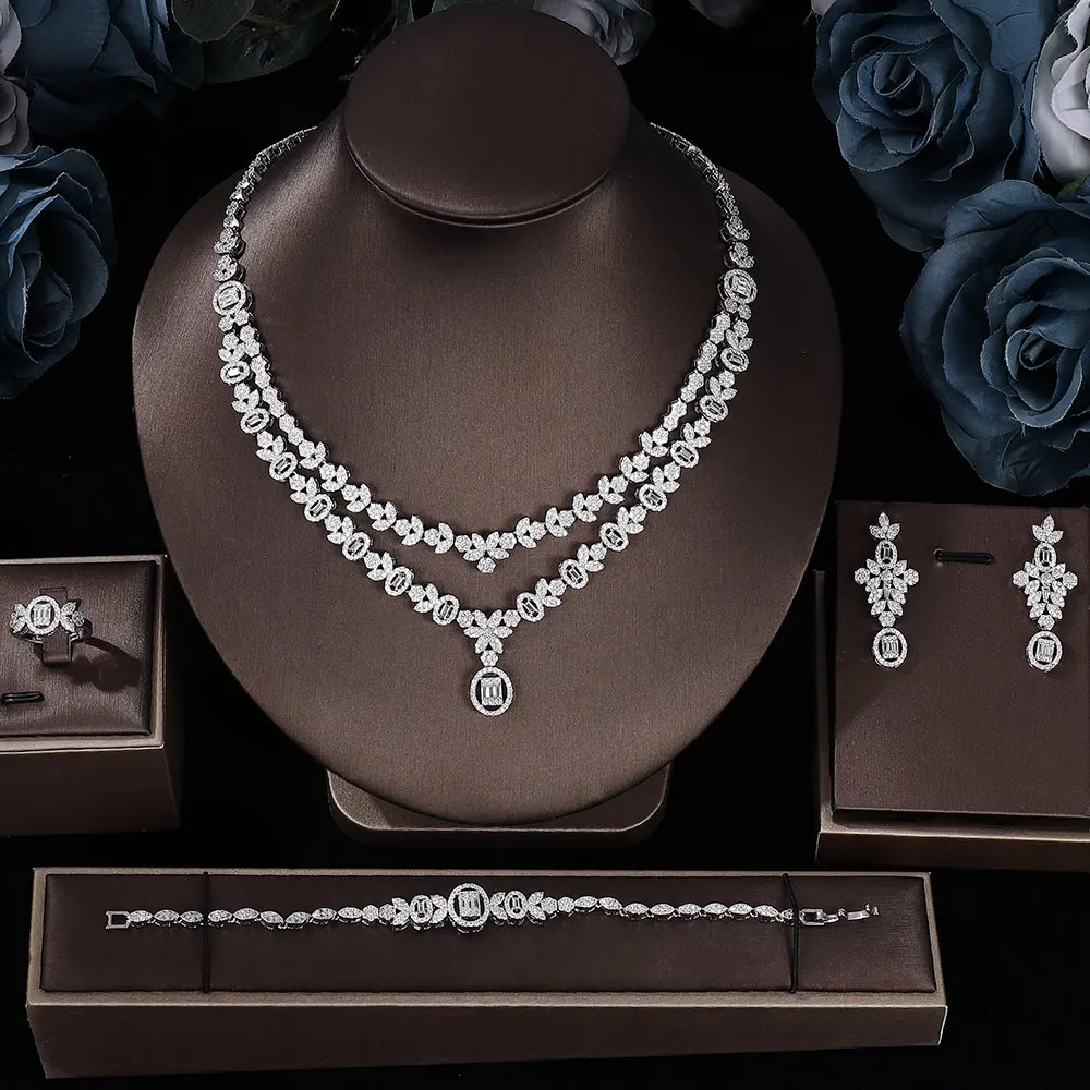 

Dubai Luxury Women's Jewelry Sets of Necklaces and Earrings for Women Earings for Womens Jewelry Set Ladies Bride Necklace Woman