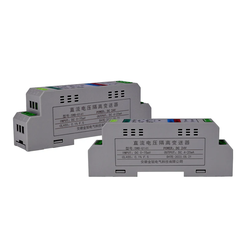 RTD Signal Isolator Input PT100 Output 0-5/10V 4-20mA Power DC24V 1In 1Out Multiple Signal Isolator Tranducer