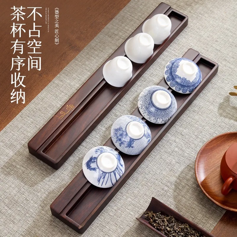 Solid Wood Tea Cup Storage Rack, Drainage Drying Stand, Tea Set Organizer Shelf, Home Tea Accessory