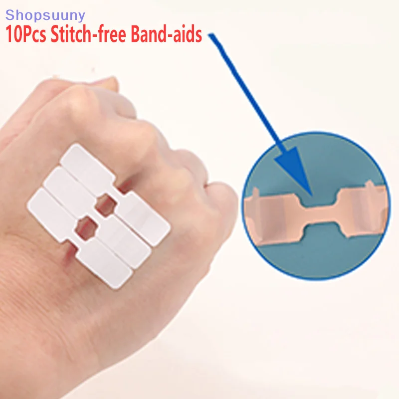 [SU]10 Pack New No Seam Band-Aid Outdoor Quick Wound Suture Zipper Tape Reduce Posting Outdoor Survival Accessories[SU]
