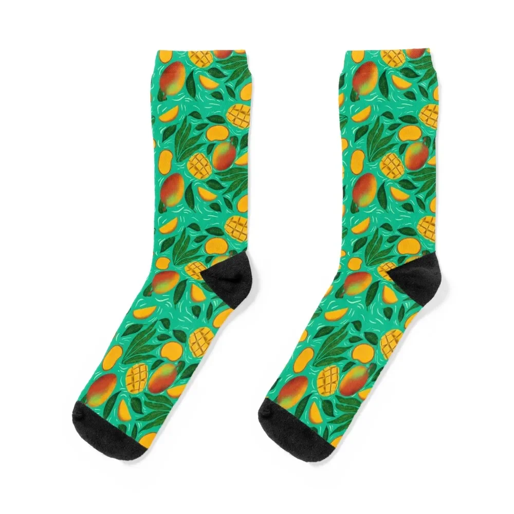 Calcetines con patrón de Mango Vintage para hombre y mujer, medias tobilleras sueltas, novedad