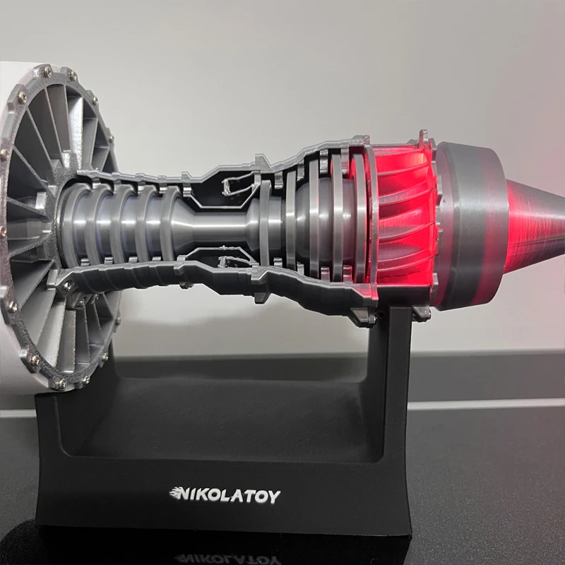 23CM Battery Powered Turbofan Engine Model  Exquisite Miniature Turbofan Engine Toy